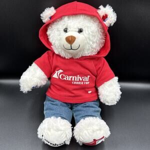 Build A Bear BAB Plush 16" Bear Stuffed Carnival Cruise Ship White Soft